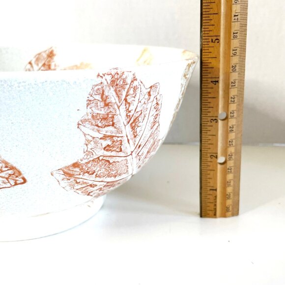 Vintage 1999 Russell Pottery Bowl Hand Painted Fall Leaf Signed Numbered Canada - Picture 6 of 8
